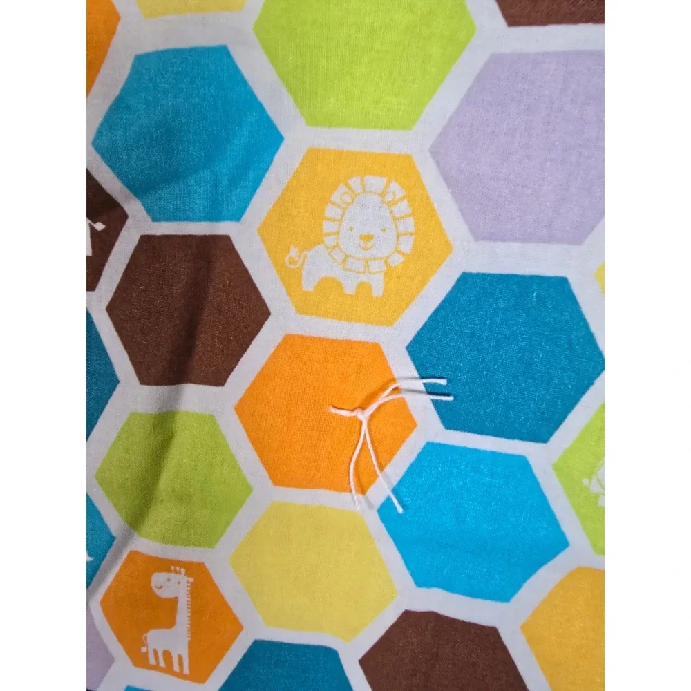Vintage Care Bears Baby‎ Blanket Quilt Hand Tied Reversible Animals Blue 40x47